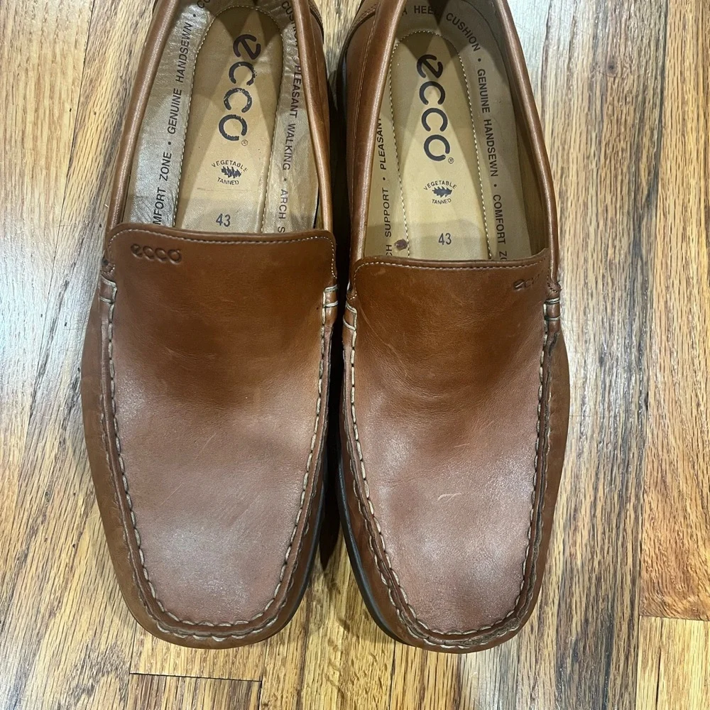 ECCO‎ Brown Leather Classic Slip On Loafer Shoes Men's Size 43 (9-9.5) US